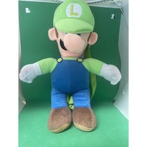 Nintendo Super Mario Bros Luigi 17" inches Boys Kids Soft Plush Doll Backpack